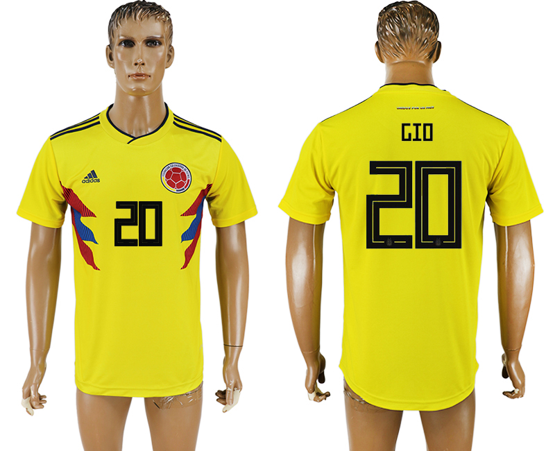 2018 world cup Maillot de foot COLUMBIA #20 GIO YELLOW